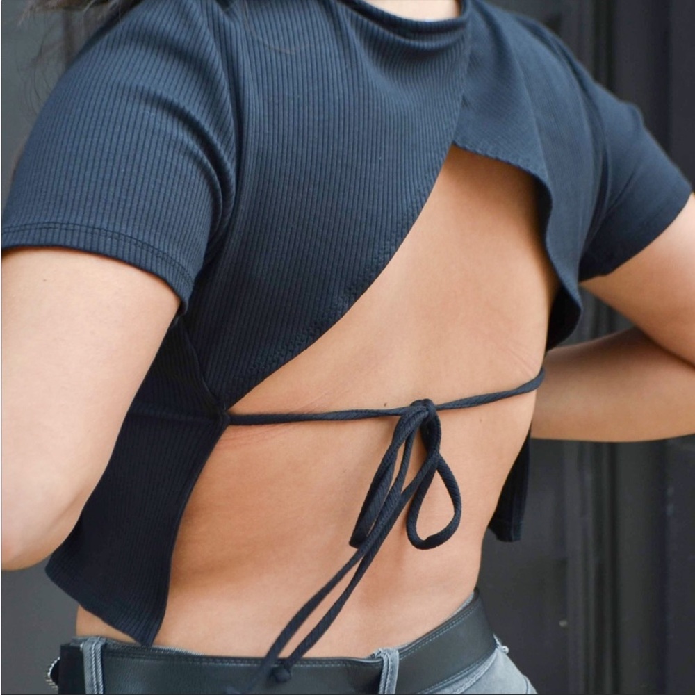 Open Back Black Top